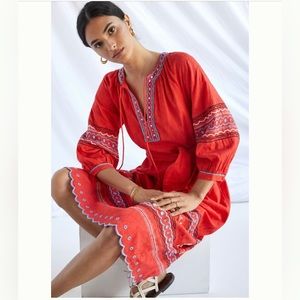 Anthropologie Scarlet Puff-Sleeved Maxi Dress NWOT Size Extra Small